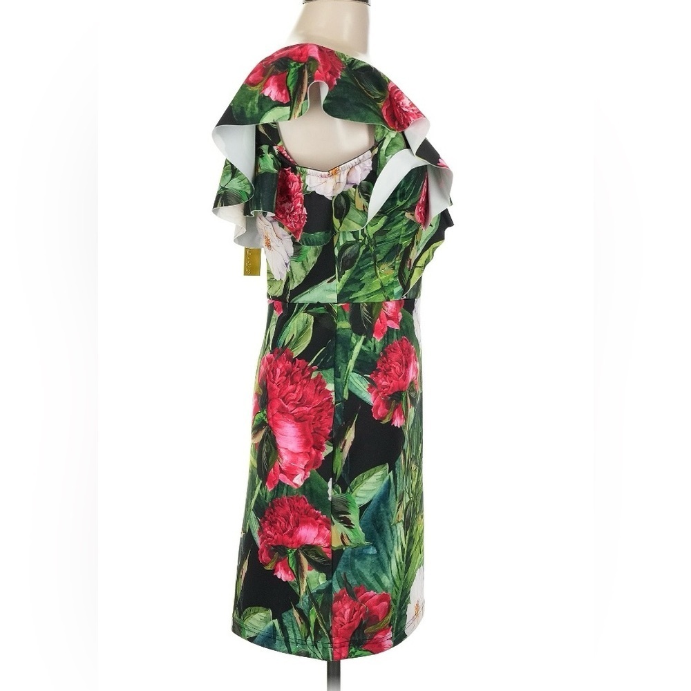 Alexia Admor Ruffle Floral Tropical Bodycon Dress Size 8 | Resort - Picture 5 of 7